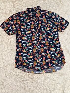 Our Universe Studio Ghibli Spirited Away Landmarks Woven Button-Up - Large